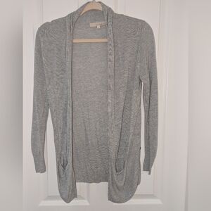 Elegant Heather Gray Cardigan Sweater
